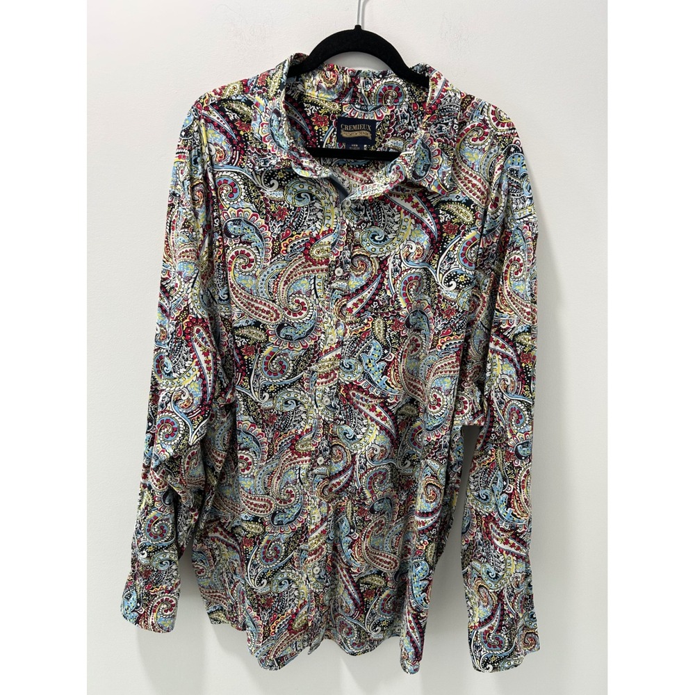 Cremieux Premium Denim Mens 3XB Paisley Button Down Shirt Multi Color L/S